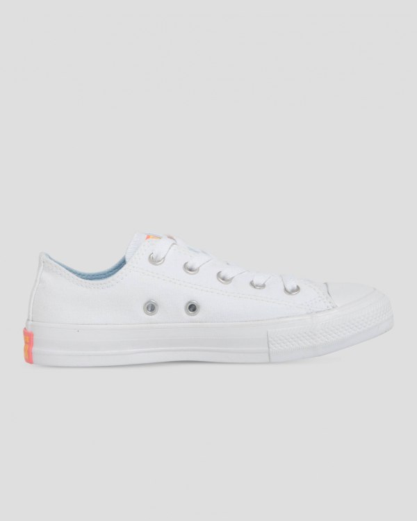 Converse Chuck Taylor All Star Sunny Side Print Hvide Sko Danmark - Converse Lave Sneakers Børn - 26